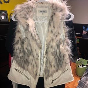 Faux fur/leather vest